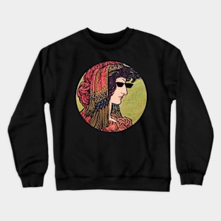 Old fashion art with thug life glasses Crewneck Sweatshirt